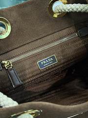 Fortok Small Prada Mariner suede bucket bag Cinnamon 23.5x28x16.5cm - 5