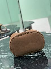 Fortok Small Prada Mariner suede bucket bag Cinnamon 23.5x28x16.5cm - 3