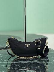 Fortok Prada Demi-lune Re-Nylon shoulder bag Black 30 x 13.5 x 6cm  - 1