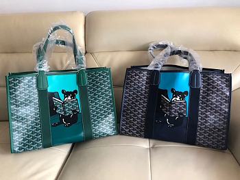 Fortok Goyard Pre-owned Goyard Villette Shopping Bag in Green/Blue 45 x 32 x 17 cm
