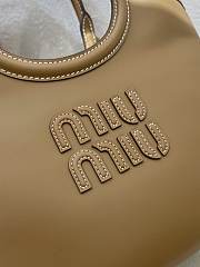 Fortok Miu Miu Ivy leather tote bag Brown 24 x 22 x 12 cm - 4