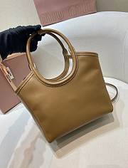 Fortok Miu Miu Ivy leather tote bag Brown 24 x 22 x 12 cm - 3