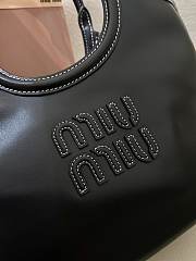Fortok Miu Miu Ivy leather tote bag Black 24 x 22 x 12 cm - 5