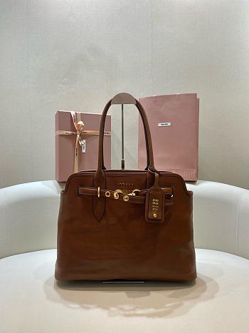 Fortok Miu Miu Aventure Nappa Leather Bag Oak 31 x 40 x 13 cm