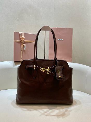 Fortok Miu Miu Aventure Nappa Leather Bag Briarwood 31 x 40 x 13 cm 