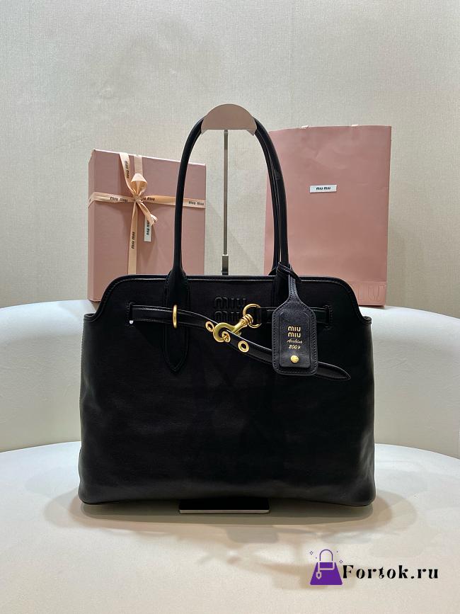 Fortok Miu Miu Aventure Nappa Leather Bag Black 31 x 40 x 13 cm - 1