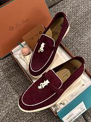 Loro Piana Summer Walk Suede Loafers Rouge - 1