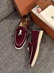 Loro Piana Summer Walk Suede Loafers Rouge - 6