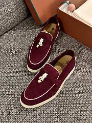 Loro Piana Summer Walk Suede Loafers Rouge - 4