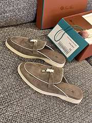 Loro Piana Summer Charms Walk Mules Brown - 6