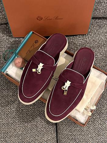Loro Piana Summer Charms Walk Mules Rouge