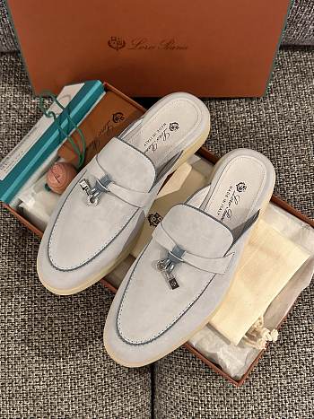 Loro Piana Summer Charms Walk Mules Grey