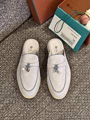 Loro Piana Summer Charms Walk Mules Grey - 6
