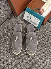 Loro Piana Summer Charms Walk Mules Dark Grey - 1