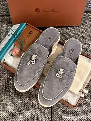 Loro Piana Summer Charms Walk Mules Dark Grey - 4