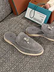 Loro Piana Summer Charms Walk Mules Dark Grey - 5