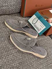 Loro Piana Summer Charms Walk Mules Dark Grey - 6