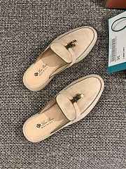 Loro Piana Summer Charms Walk Mules Cream - 6