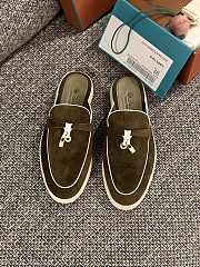Loro Piana Summer Charms Walk Mules Moss Green - 3