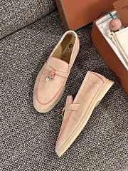 Loro Piana Summer Walk Suede Loafers Pink - 6