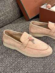 Loro Piana Summer Walk Suede Loafers Pink - 4