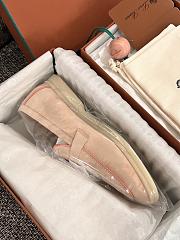 Loro Piana Summer Walk Suede Loafers Pink - 3