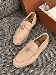 Loro Piana Summer Walk Suede Loafers Pink - 2
