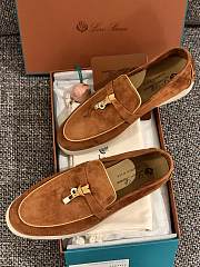 Loro Piana Summer Walk Suede Loafers Brown - 6