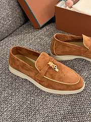 Loro Piana Summer Walk Suede Loafers Brown - 5