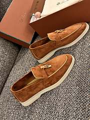 Loro Piana Summer Walk Suede Loafers Brown - 4