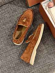 Loro Piana Summer Walk Suede Loafers Brown - 3