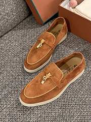 Loro Piana Summer Walk Suede Loafers Brown - 2