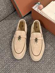 Loro Piana Summer Walk Suede Loafers Beige - 1