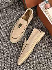 Loro Piana Summer Walk Suede Loafers Beige - 6