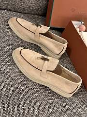 Loro Piana Summer Walk Suede Loafers Beige - 5