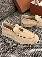Loro Piana Summer Walk Suede Loafers Beige - 3