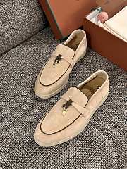 Loro Piana Summer Walk Suede Loafers Beige - 2