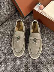 Loro Piana Summer Walk Suede Grey Loafers  - 1