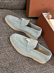 Loro Piana Summer Walk Suede Loafers Blue - 2