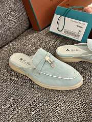 Loro Piana Summer Charms Walk Mules Blue - 6