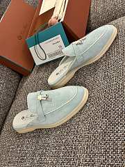 Loro Piana Summer Charms Walk Mules Blue - 5