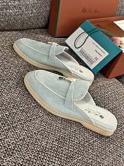 Loro Piana Summer Charms Walk Mules Blue - 4