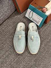 Loro Piana Summer Charms Walk Mules Blue - 3