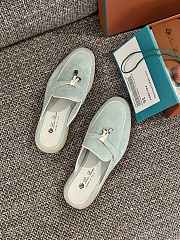 Loro Piana Summer Charms Walk Mules Blue - 2