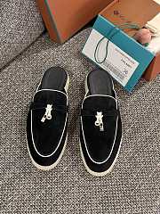 Loro Piana Summer Charms Walk Mules Black - 2