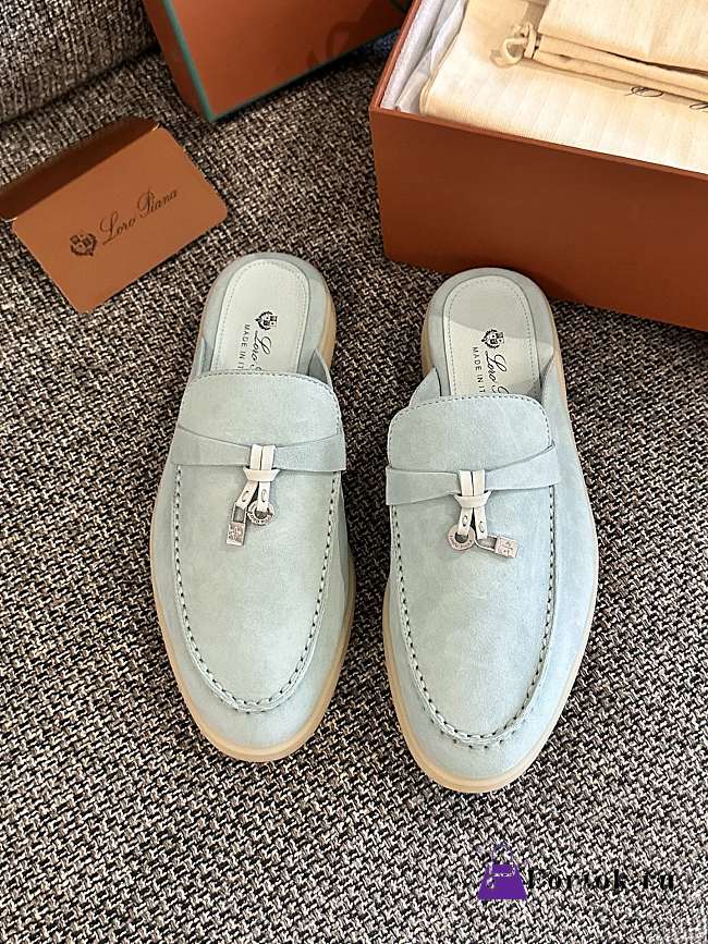 Loro Piana Summer Charms Walk Mules Baby Blue - 1