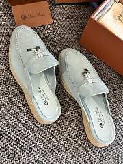 Loro Piana Summer Charms Walk Mules Baby Blue - 5
