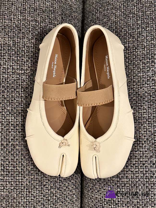 Fortok Maison Margiela Leather ballerinas Cream - 1