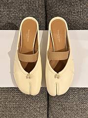Fortok Maison Margiela Tabi Ballet Mules in Leather Cream - 1