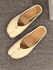 Fortok Maison Margiela Tabi Ballet Mules in Leather Cream - 4